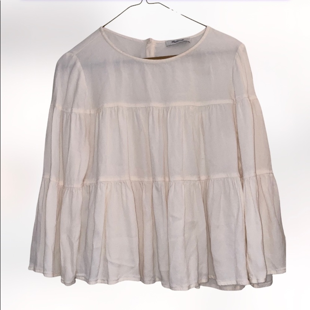 Madewell Tiered Button Back Top, size small